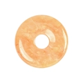 Orange natural agate donut pendant with smooth polished finish for DIY necklaces - Topaz