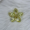 8cm Frangipani Flower Solid Color Transparent With Yellow Tint Standard