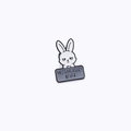 Funny cartoon rabbit enamel pin with ME SARCASTIC NEVER slogan for clothes or bags - Sarcastic Rabbit (ME? SARCASTIC?)
