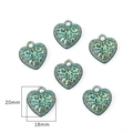 Baroque heart charm in teal with gold floral pattern for DIY jewelry making 18x20mm - #15 Leaf Vein Heart 20pcs/pack