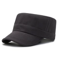 Classic dark gray cotton canvas cadet cap with structural reinforced stitching - Adjustable / Gray