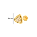 Golden F136 titanium triangle earring with micro-set zircon and flat back screw - Triangle Style(7#) / Gold Yellow