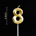 Detailed view of golden number 8 birthday candle with 4.8cm height dimensions - Gold Number 8