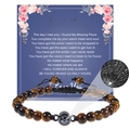 Bracelet œil de tigre avec pierre de projection 100 langues et carte cadeau pour elle - À ma nièce / Oeil de tigre