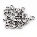 Bulk stainless steel lobster claw clasps for DIY jewelry making and bag chain accessories - 10x5mm / Steel