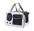 Breathable large capacity grey pet carrier bag with mesh window and adjustable strap - Standard / Single Shoulder Crossbody Style / Black
