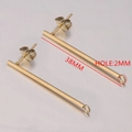 Detailed 38mm gold-plated stainless steel ball post earrings for DIY jewelry making - Style 1 / 18K Gold