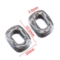 Silver hammered texture rectangular stainless steel pendant charms with 13.5mm x 10mm size - Ellipse / Oval-Steel Color