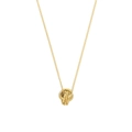 Elegante collana in acciaio al titanio dorato con un intricato ciondolo a nodo intrecciato - N307220-Ciondolo ad Anelli Intrecciati d'Oro