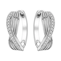 Boucles d'oreilles créoles torsadées en argent avec micro-pavé de zircons cubiques - Créole Sablier Polyvalente Simple 4145