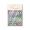 Detail van zelfklevende nagelstickers met regenboogframes en gouden lijnen voor manicure - to1216 Laser Zilveren Frames