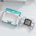 Handheld mini game console with transparent glitter case and cute cat pattern - Gamepad Shape / Clear White