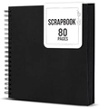 Scrapbook nero quadrato con 80 pagine e rilegatura a spirale su sfondo bianco - 20*20cm / Nero