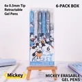 6-piece set of blue Mickey Mouse retractable erasable 0.5mm gel pens for school students - Cartoon Mouse 6Pcs/Box-Crystal Blue Ink