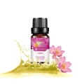 LurnaoQueen Lotus essential oil 10ml bottle with fresh pink lotus and liquid splash - Lotus Single-component