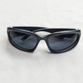 Punk futuristic sports sunglasses with matte black frames and dark grey polarized lenses - Gunmetal