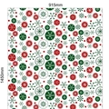 Flat view of Christmas PE gift bag with snowflake patterns, 915mm by 1450mm dimensions - 141x91mm / White