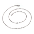Minimalist silver stainless steel curb chain necklace with a secure spring clasp - 3mm Steel Necklace