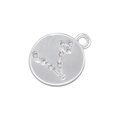 Detailed view of silver copper pendant with zircon constellation star map design - Silver Pisces