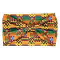 Bohemian mandala headband with colorful African geometric pattern and a knotted bow design - Style 31