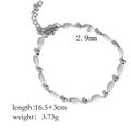 Bracciale minimalista con perle e sfere d'argento con dettagli della catena regolabile - LA07-Bracciale in perline di riso-Acciaio