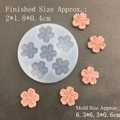 Makroansicht der Kirschblüten-Silikonform mit Petaldetails und Fondant-Ergebnissen - 6-Loch Kirschblütenform