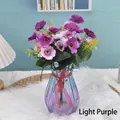 Artificial light purple flower bouquet in a textured gradient purple glass vase - Light Purple