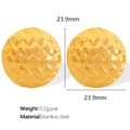 Pendientes de aro en acero inoxidable dorado con diseño de textura entrelazada - Estilo Tejido Redondo / Pendientes EH412 Dorado