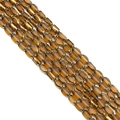 Faceted amber glass oval barrel beads with polished finish for DIY jewelry making - Approx 50pcs/Strand / 4x6MM / Transparent Coffee