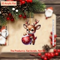 Detailansicht eines 2D-Acryl-Weihnachtsrentier-Anhängers mit Maßen von 7,8 cm Höhe - YKC233 Weihnachtsrentier / 7.8cm Goldseidenfaden