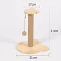 Solid wood sisal cat scratching post with bear shaped base and interactive hanging ball - Solid Wood Bear Shape