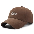 Berretto da baseball marrone scuro classico con ricamo bianco e visiera curva - Regolabile / caffè