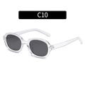 Oval concave sunglasses with transparent frames and dark lenses in model C10 - Transparent Frame Grey Lens