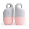 Pink and grey speckled silicone ice face roller massager set for facial cooling care - Elephant Style-Pink