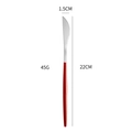 European style dinner knife with red handle and silver blade, 22cm long and 45g weight - Red Silver Steak Knife