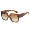 Gafas de sol retro cuadradas de gran tamaño con montura de carey y lentes degradadas - Montura de Leopardo / Lentes Té