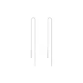 Pendientes de hilo minimalistas en plata de ley S925 con cadena fina y aguja - Plateado