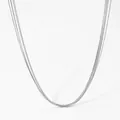 Elegante collana a più strati in acciaio inossidabile con finitura argento lucido - Stile Argentato (D1089)