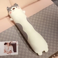 Lungo cuscino per cani in peluche grigio e bianco in tessuto morbido per bambine - 75cm(0.4kg) / Bianco Sporco