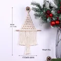 Albero di Natale in cotone intrecciato a mano con bastoncino di legno e nappe, alto 45cm - Arazzo con Nappine Albero di Natale (SJ7529)