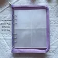 Purple 3-inch 4-grid zipper jewelry organizer book with 20 pages and 80 card slots - Purple Zipper 3-Inch 4-Grid (With 50 Bags)