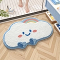 Wolk vormige badmat met schattig blauw en wit regenboogontwerp, antislip textuur - 40*60cm / Wolk-Blauw
