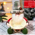 Cesto di caramelle natalizie in peluche Babbo Natale con plaid verde e base in vimini - Babbo Natale (Cesto di Caramelle - 001-A)