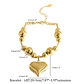 Specifiche dettagliate sulle dimensioni per il bracciale con perline a cuore in oro 18k - Bracciale / Bracciale Oro