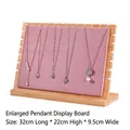 Extra large bamboo jewelry display board for necklaces with pink velvet finish 32x22cm - XL Light Pink Velvet Board
