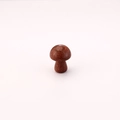 Natural brown crystal mushroom pendant with sparkling mineral particles on white background - Gold Sandstone / 15*20mm