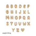 Ciondoli lettere oro con strass, set di 26 ciondoli alfabeto e un ciondolo a cuore - Lettera in Zirconia Oro (Senza Catena)