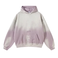 Oversized hoodie in paars en lichtgrijs kleurverloop met distressed details - S / Spray Donkerpaars