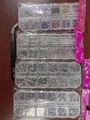 Acrylic nail art rhinestone set with storage box and ESD-15 tweezers for manicure designs - 4 Boxes of Rhinestones + Tweezers