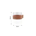 Piccolo vaso in vetro trasparente con custodia in pelle marrone e scritta Sunshine - Piccolo / Caffè